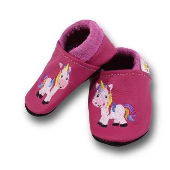 Lederpuschen Einhorn auf pink
